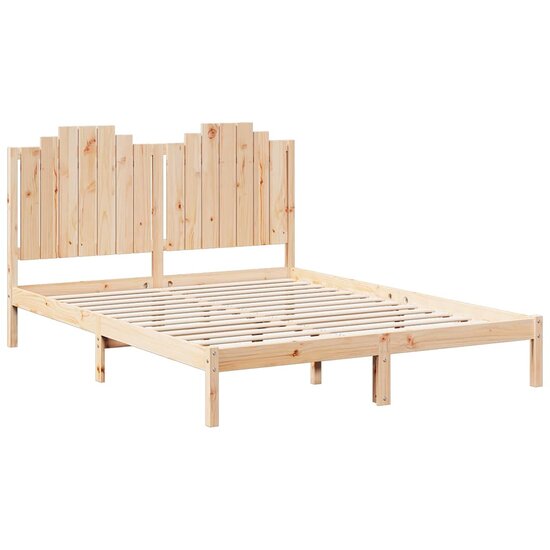 Bedframe Extra Lang Zonder Matras Massief Hout 140 x 220 cm Naturel