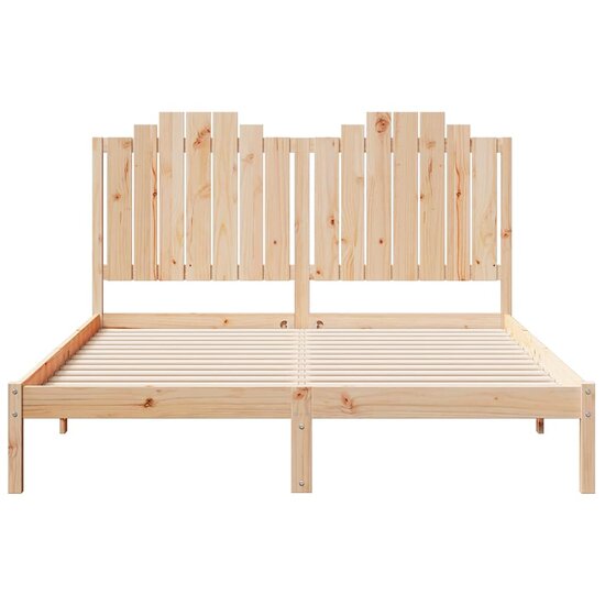 Bedframe Extra Lang Zonder Matras Massief Hout 140 x 220 cm Naturel