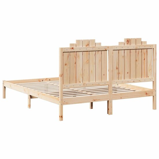 Bedframe Extra Lang Zonder Matras Massief Hout 140 x 220 cm Naturel