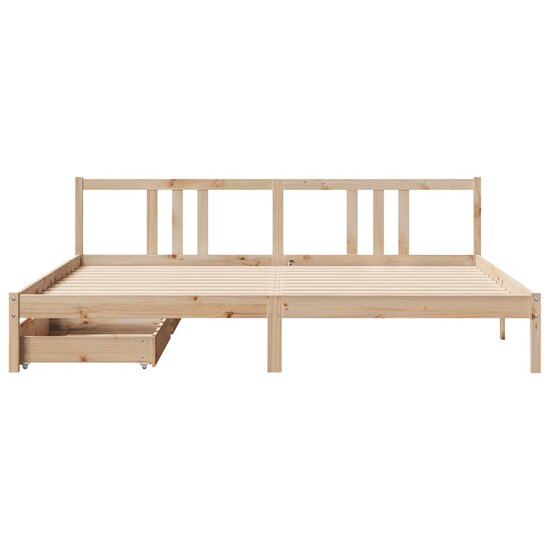 Bedframe Zonder Matras Massief Grenenhout 200 x 200 cm Naturel