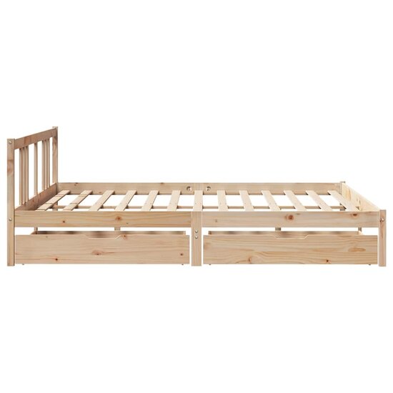 Bedframe Zonder Matras Massief Grenenhout 200 x 200 cm Naturel