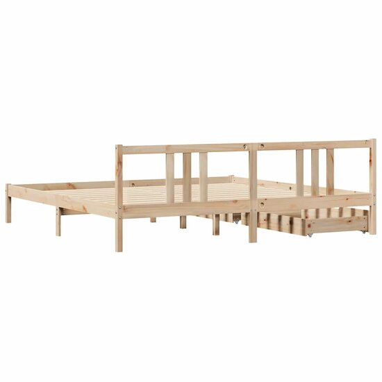 Bedframe Zonder Matras Massief Grenenhout 200 x 200 cm Naturel