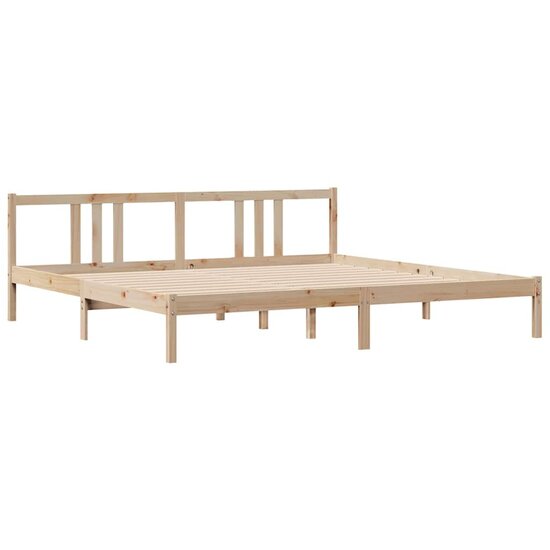 Bedframe Zonder Matras Massief Grenenhout 200 x 200 cm Naturel