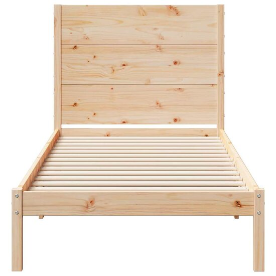 Bedframe Extra Lang Zonder Matras Massief Hout 90 x 220 cm Naturel
