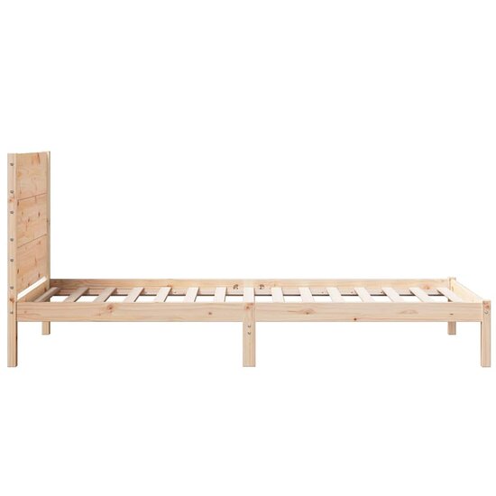 Bedframe Extra Lang Zonder Matras Massief Hout 90 x 220 cm Naturel