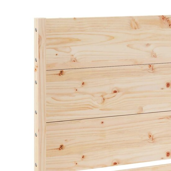 Bedframe Extra Lang Zonder Matras Massief Hout 90 x 220 cm Naturel