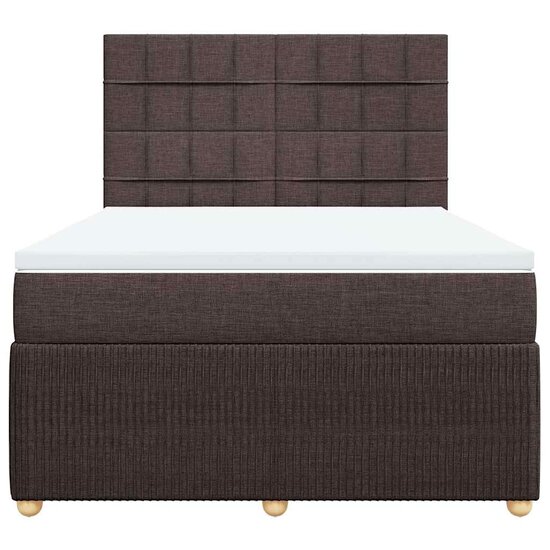 Boxspring met matras stof donkerbruin 160x200 cm