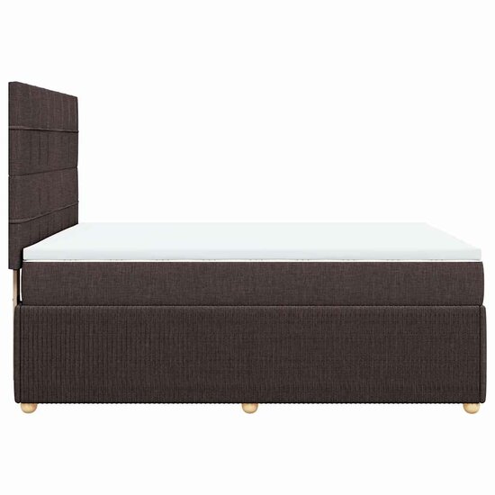 Boxspring met matras stof donkerbruin 160x200 cm