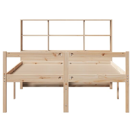 Bed met boekenkast zonder matras massief grenenhout 140x190 cm