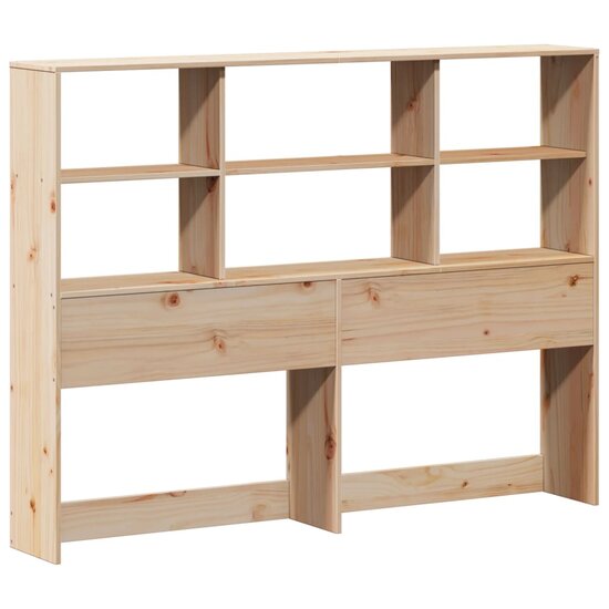 Bed met boekenkast zonder matras massief grenenhout 140x190 cm