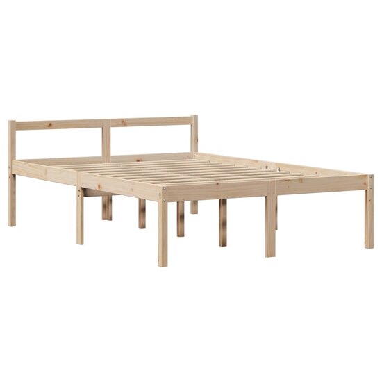 Bed met boekenkast zonder matras massief grenenhout 140x190 cm