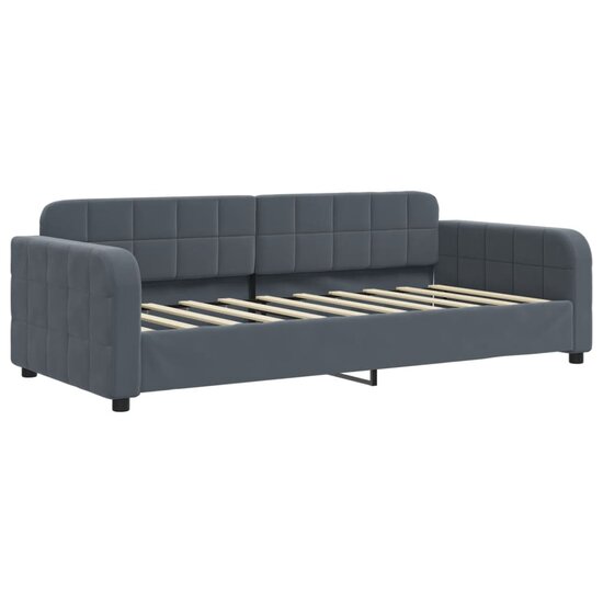 Slaapbank Fluweel Donkergrijs 90 x 190 cm met matras