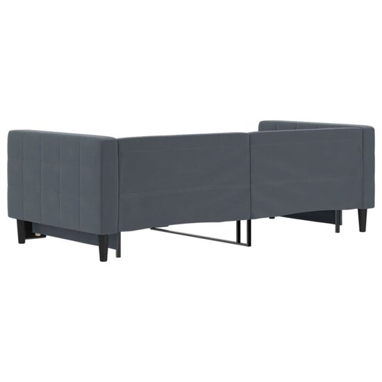 Slaapbank Fluweel Donkergrijs 90 x 190 cm met onderschuifbed
