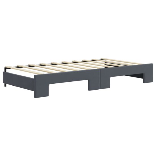 Slaapbank Fluweel Donkergrijs 90 x 190 cm met onderschuifbed