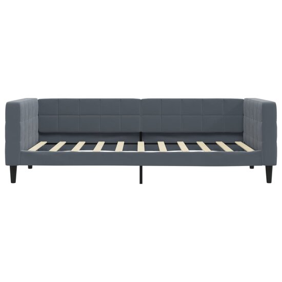 Slaapbank Fluweel Donkergrijs 90 x 190 cm met onderschuifbed
