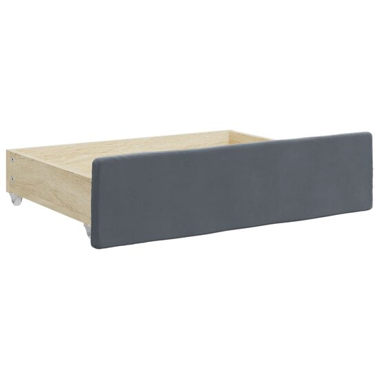 Slaapbank Onderschuifbed En Lades Fluweel 90 x 190 cm Donkergrijs