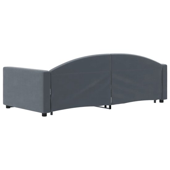 Slaapbank Fluweel Donkergrijs 90 x 190 cm met onderschuifbed