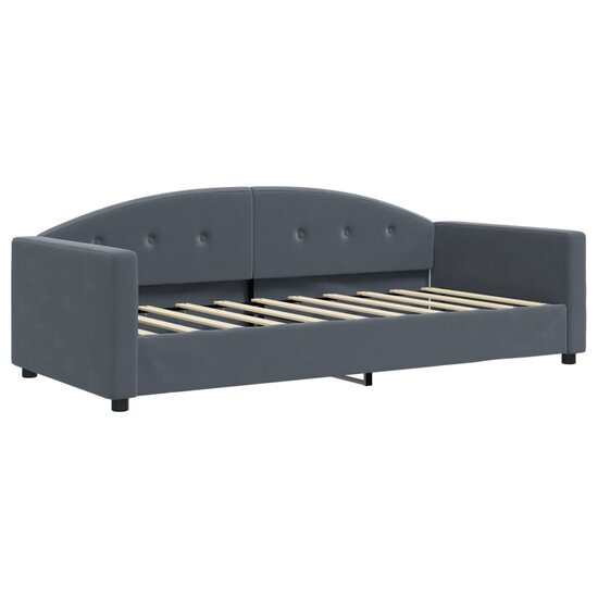Slaapbank Fluweel Donkergrijs 90 x 190 cm met onderschuifbed