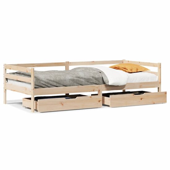 Slaapbank Met Lades 80X200 Cm Massief Grenenhout