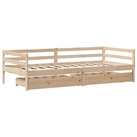 Slaapbank Met Lades 80X200 Cm Massief Grenenhout