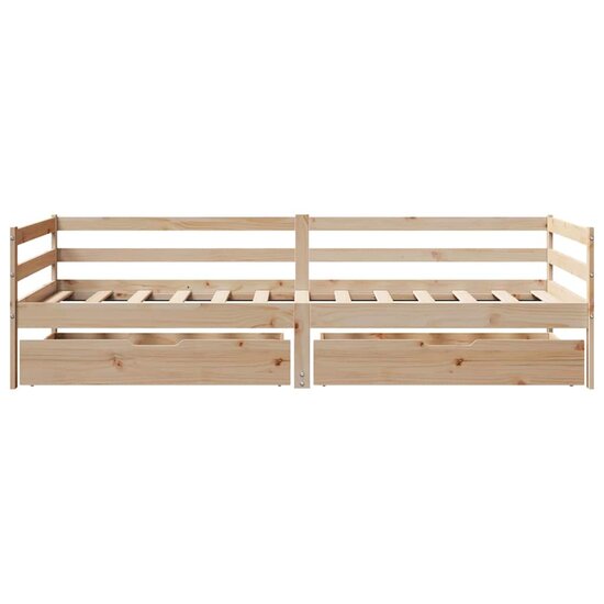 Slaapbank Met Lades 80X200 Cm Massief Grenenhout