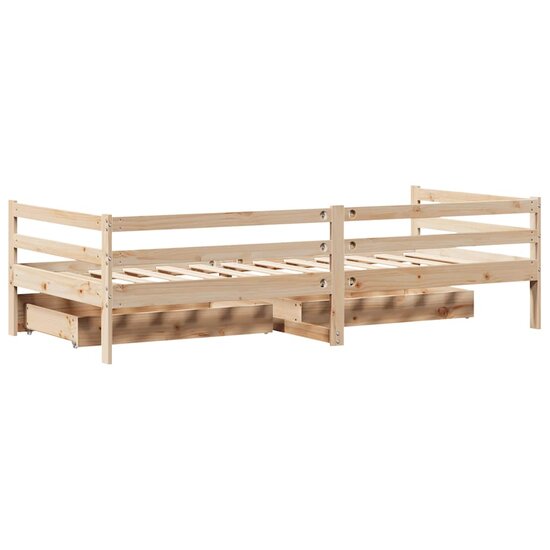 Slaapbank Met Lades 80X200 Cm Massief Grenenhout
