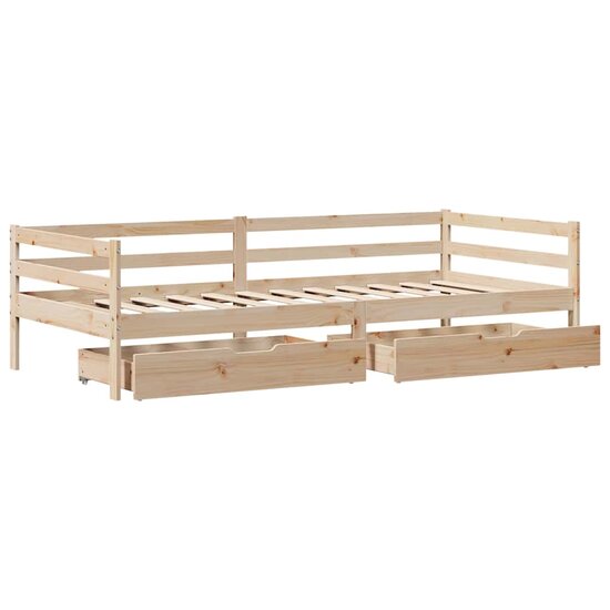 Slaapbank Met Lades 80X200 Cm Massief Grenenhout