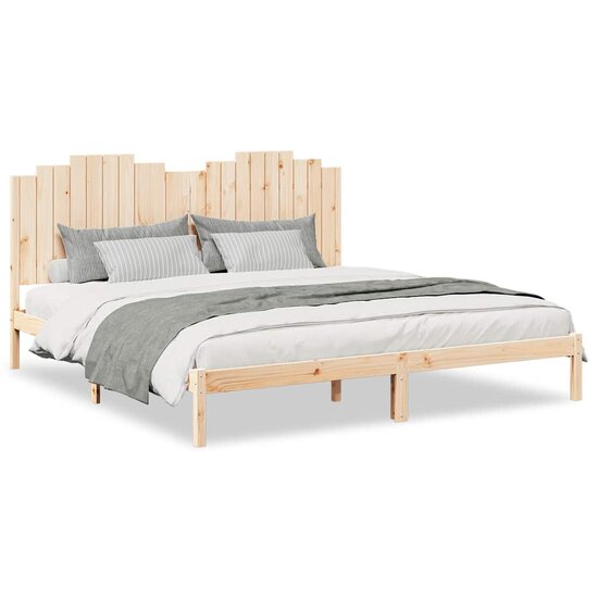 Bedframe Extra Lang Zonder Matras Massief Hout 200 x 220 cm Naturel