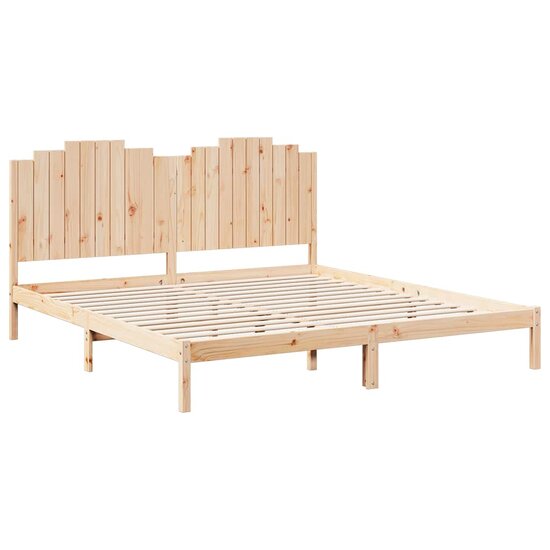 Bedframe Extra Lang Zonder Matras Massief Hout 200 x 220 cm Naturel
