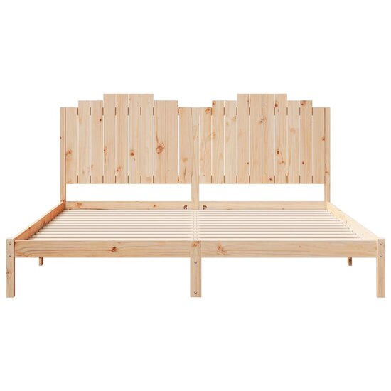 Bedframe Extra Lang Zonder Matras Massief Hout 200 x 220 cm Naturel
