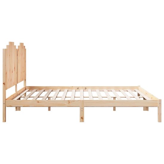 Bedframe Extra Lang Zonder Matras Massief Hout 200 x 220 cm Naturel