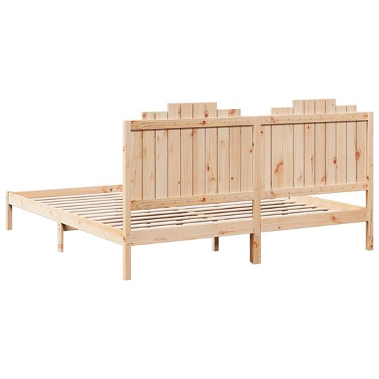 Bedframe Extra Lang Zonder Matras Massief Hout 200 x 220 cm Naturel
