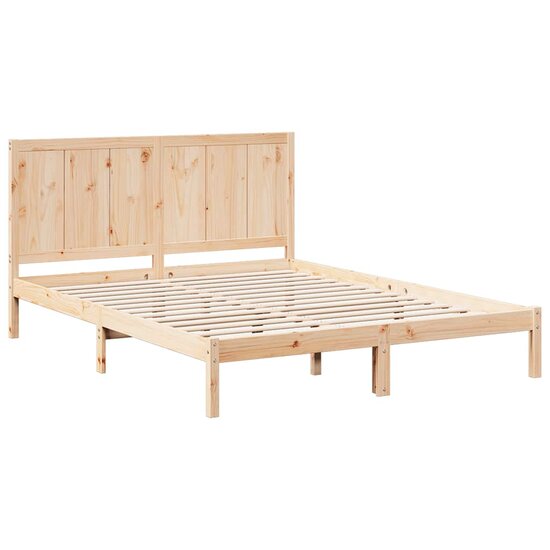 Bedframe Extra Lang Zonder Matras Massief Hout 200 x 220 cm Naturel