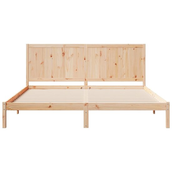 Bedframe Extra Lang Zonder Matras Massief Hout 200 x 220 cm Naturel