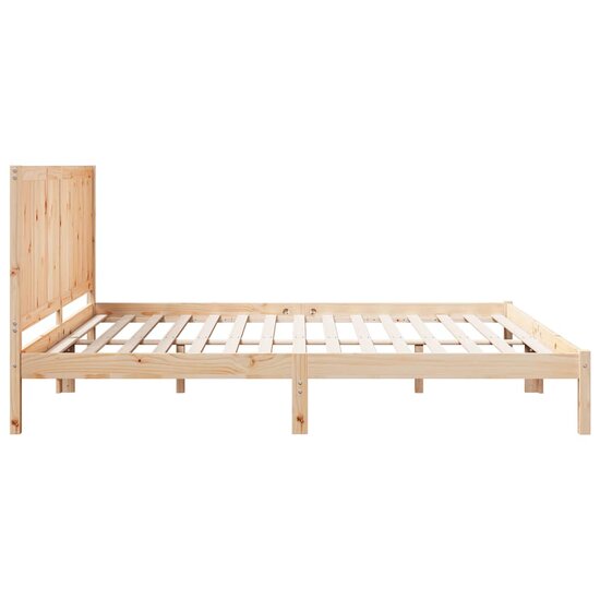 Bedframe Extra Lang Zonder Matras Massief Hout 200 x 220 cm Naturel