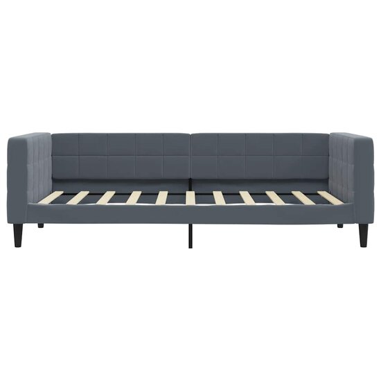 Slaapbank Fluweel 90 x 190 cm Donkergrijs