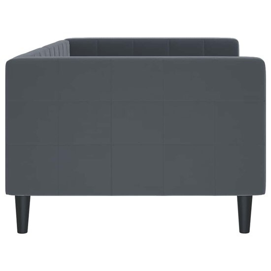 Slaapbank Fluweel 90 x 190 cm Donkergrijs