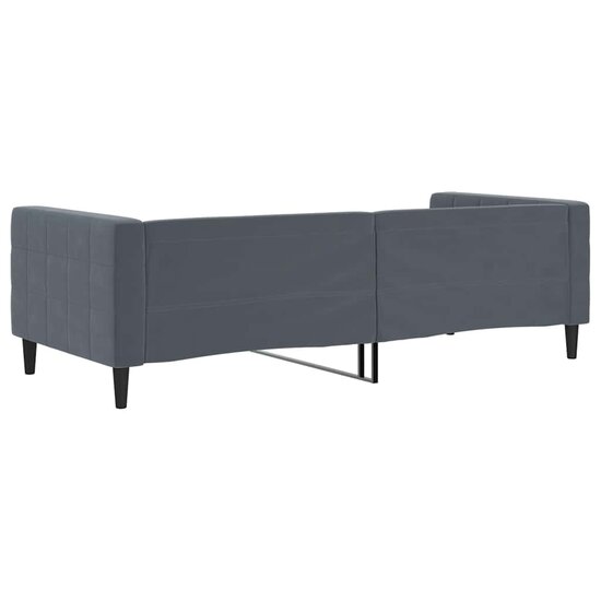 Slaapbank Fluweel 90 x 190 cm Donkergrijs
