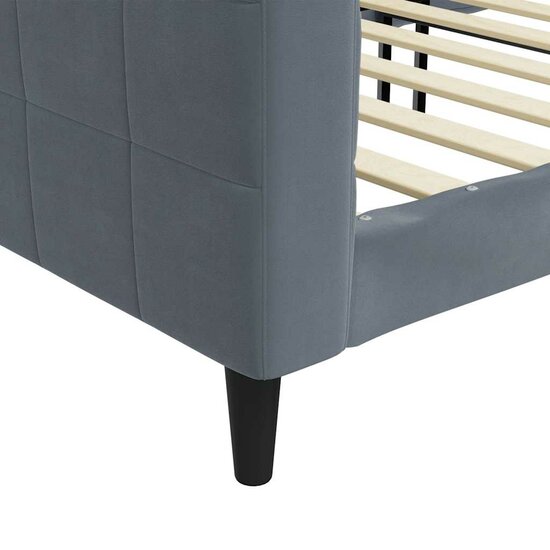 Slaapbank Fluweel 90 x 190 cm Donkergrijs