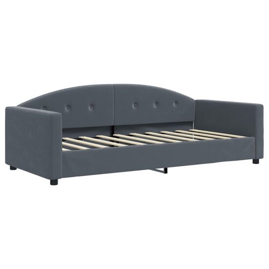 Slaapbank Fluweel 90 x 190 cm Donkergrijs