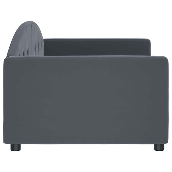 Slaapbank Fluweel 90 x 190 cm Donkergrijs