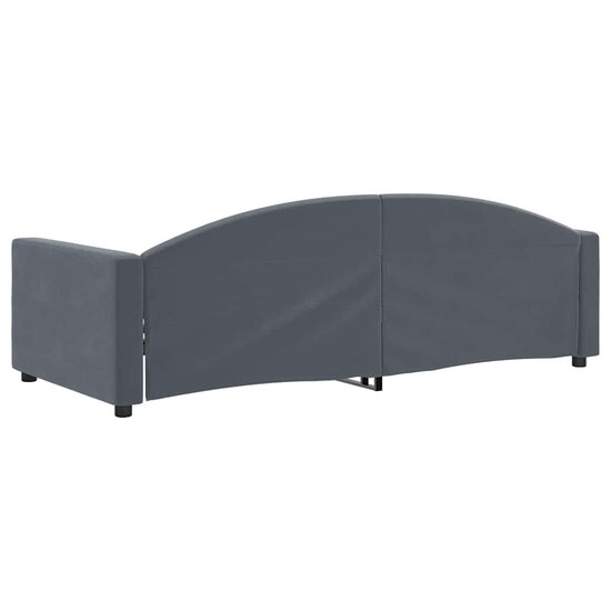 Slaapbank Fluweel 90 x 190 cm Donkergrijs