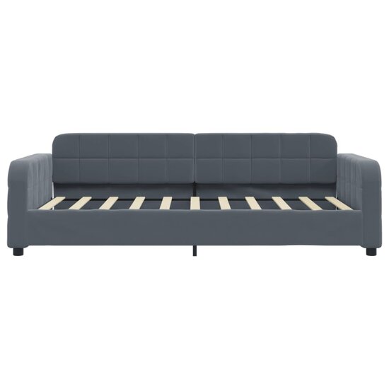 Slaapbank Fluweel Donkergrijs 90 x 190 cm met onderschuifbed
