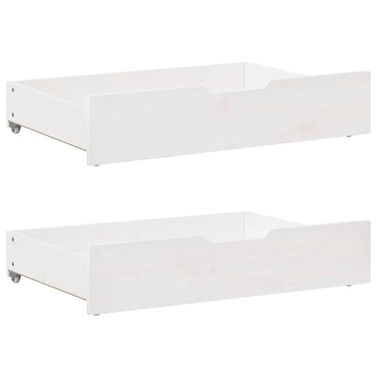 Slaapbank Met Lades 90X200 Cm Massief Grenenhout Wit