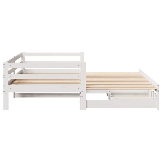 Slaapbank Met Lades 90X200 Cm Massief Grenenhout Wit