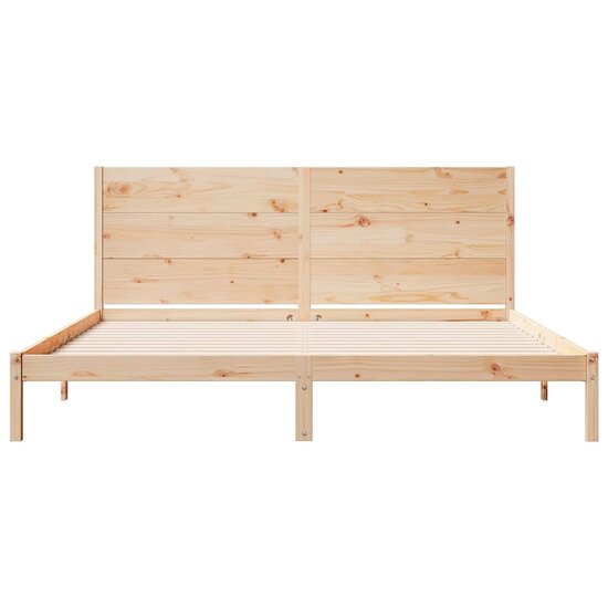 Bedframe Extra Lang Zonder Matras Massief Hout 200 x 220 cm Naturel