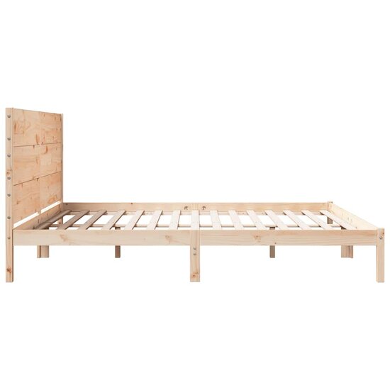 Bedframe Extra Lang Zonder Matras Massief Hout 200 x 220 cm Naturel