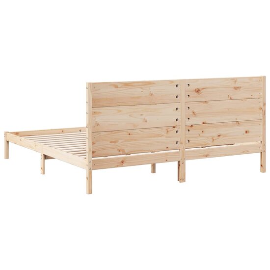 Bedframe Extra Lang Zonder Matras Massief Hout 200 x 220 cm Naturel
