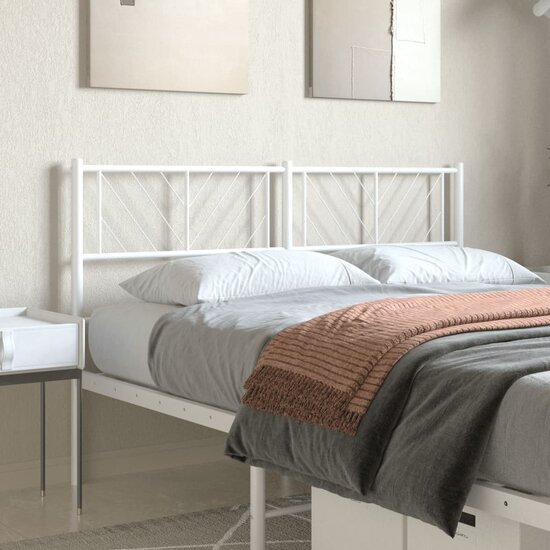 Hoofdbord Metaal 120 cm Wit