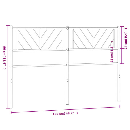 Hoofdbord Metaal 120 cm Wit